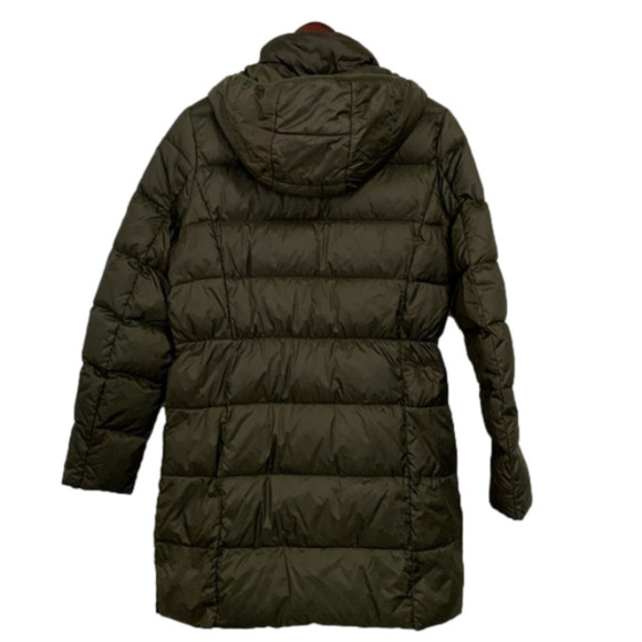 Lucky Brand Nylon Puffer Jacket w/ Hood Down Filled Colour Army Green Size Small - Picture 3 of 14